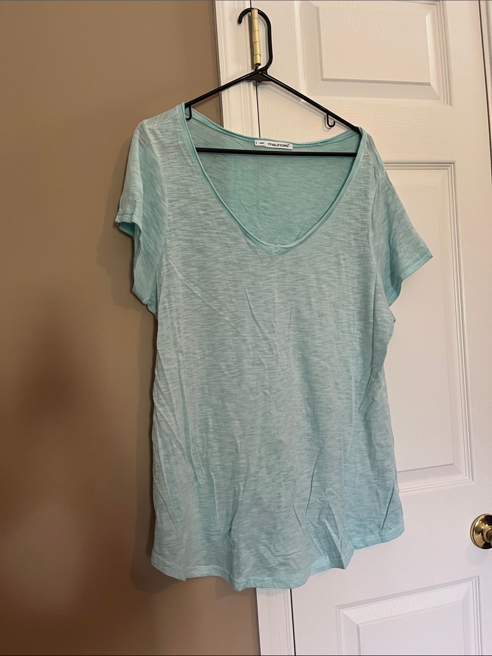 Maurices Seafoam Slub V-Neck Short Sleeve Tee